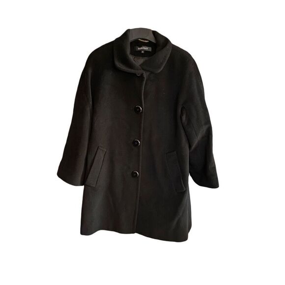 Ellen Tracy women’s wool angora blend black pea coat size 8 ￼ - Picture 1 of 6